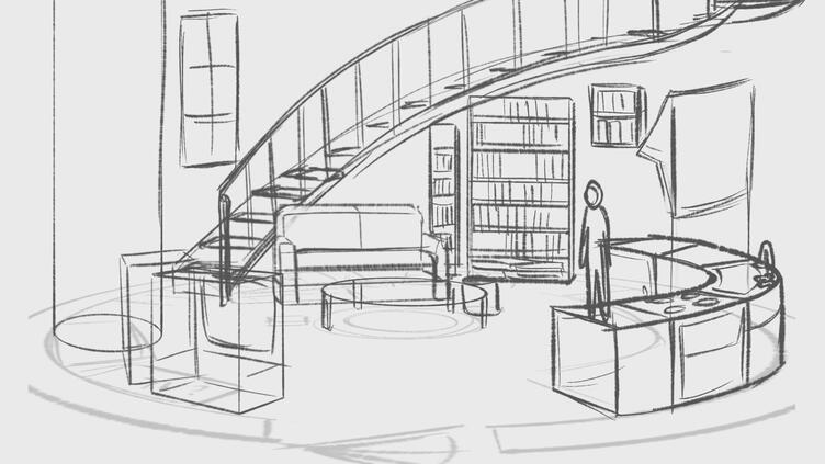 Layout Design for thesis film In Vain: 1st floor; Lighthouse
