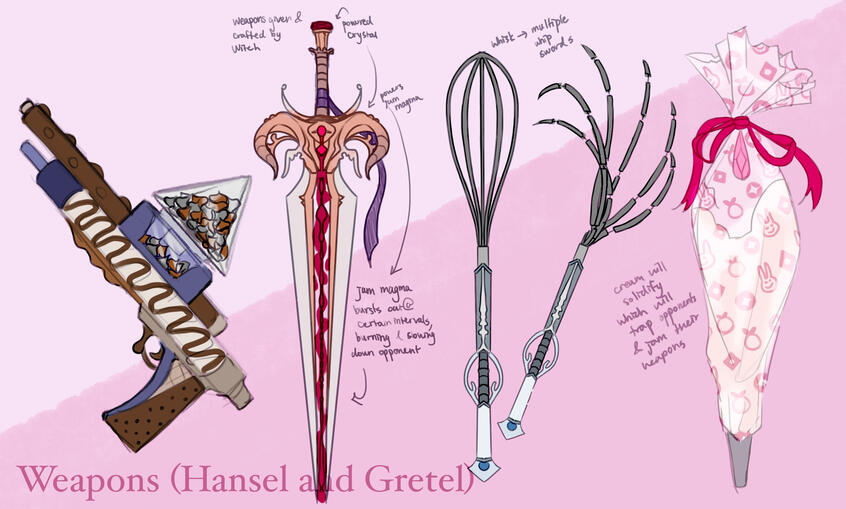 Weapon Design for personal mock game concept Hansel and Gretel